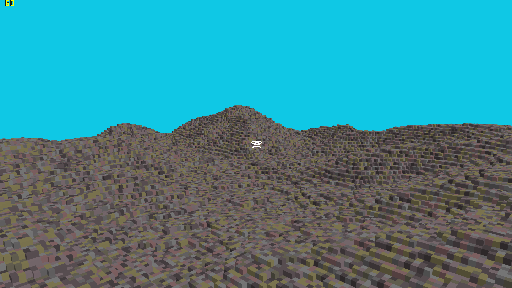 voxel engine screenshot with a barren desert scene (screenshot)