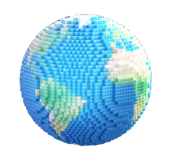 voxel earth globe